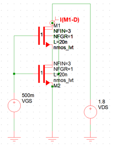 figure 11 simetrix p04 dual nmos 7nm schematic