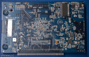Photograph of the bottom of the SmartFusion eval board.