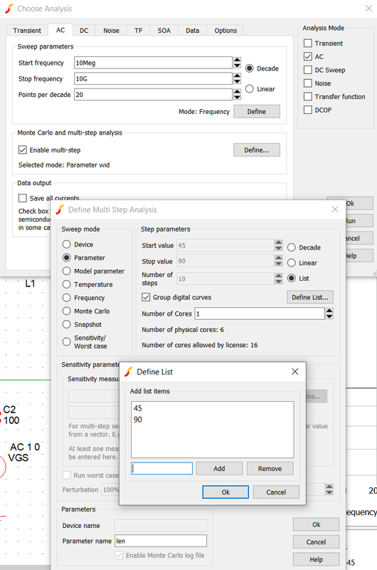 figure 21 simetrix choose analysis config ac sweep