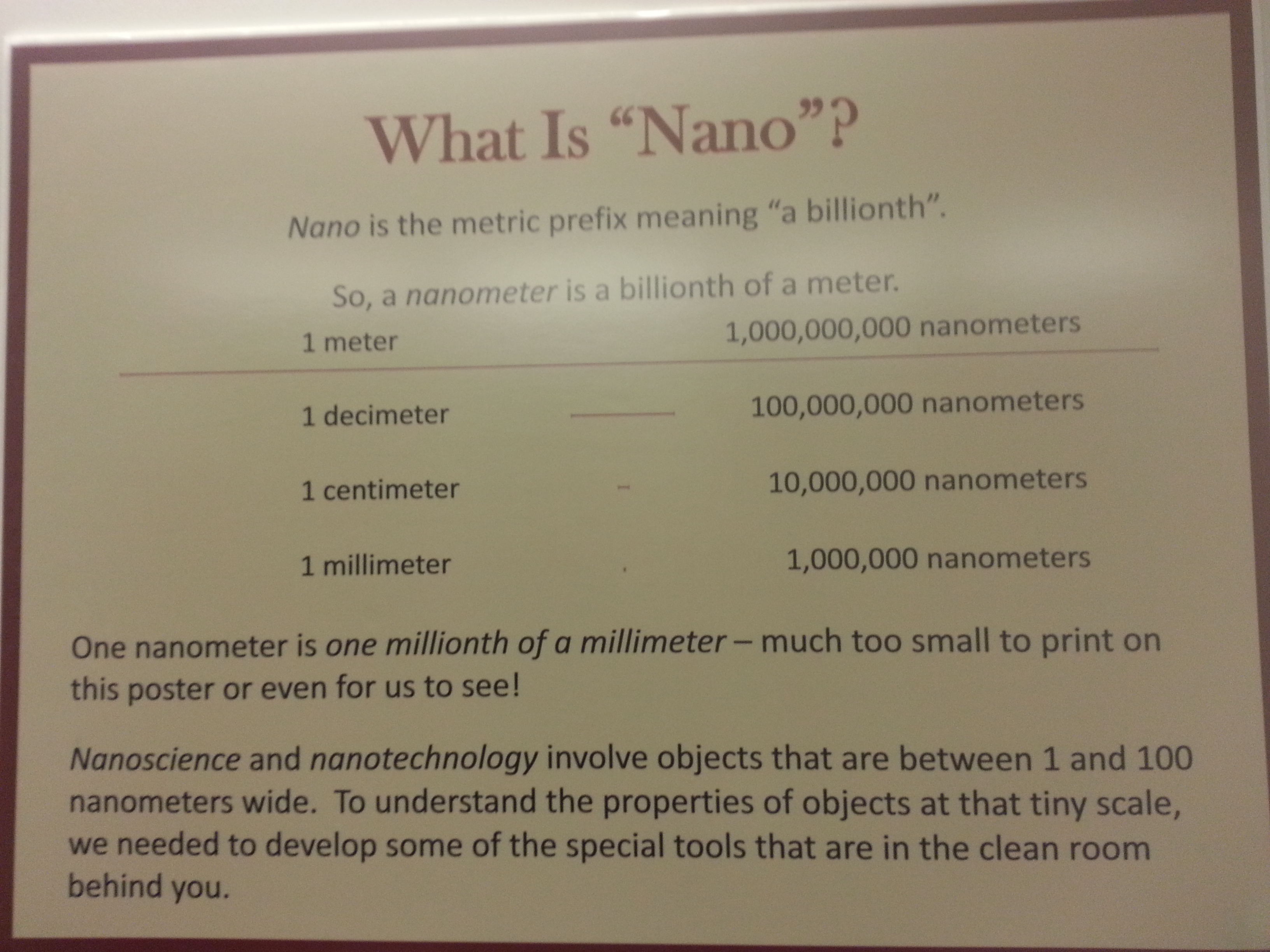 Stanford Nano Center What Is Nano Poster