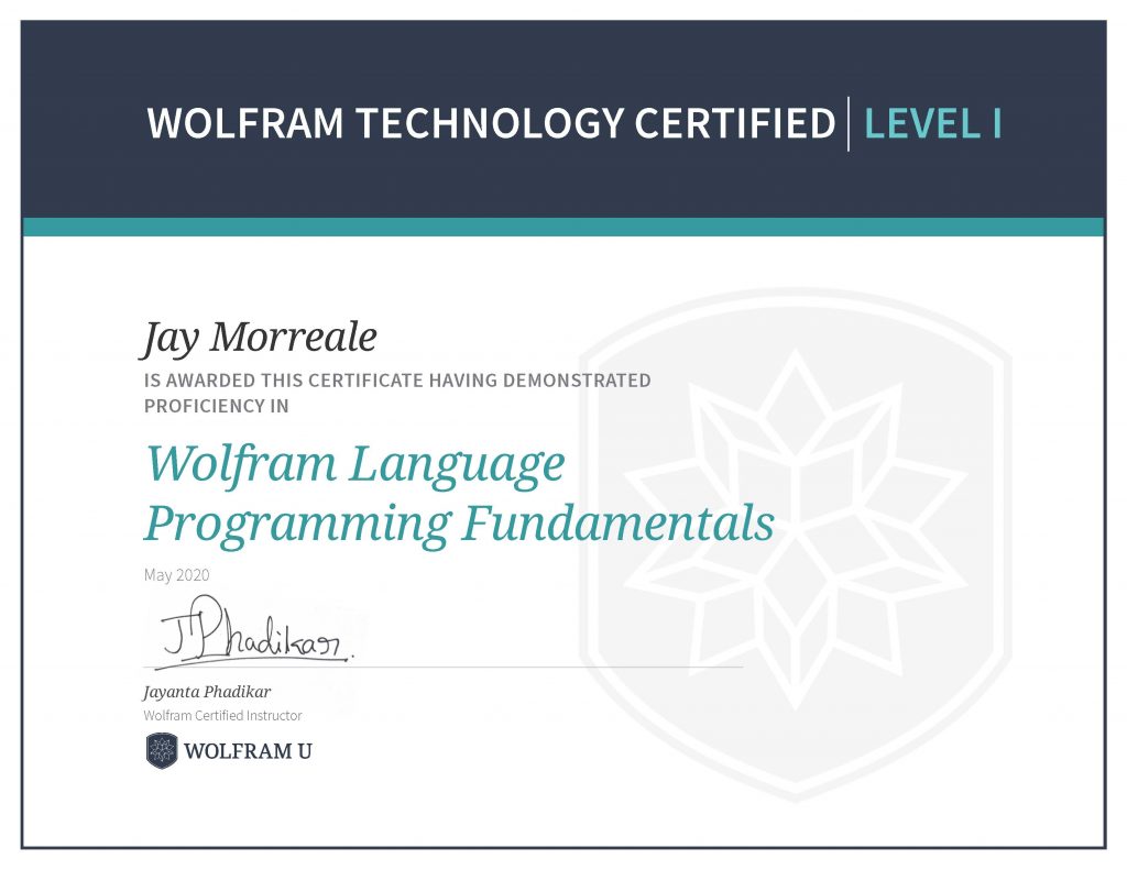 Wolfram Technology Certified Level 1 Wolfram Language Programming Fundamentals